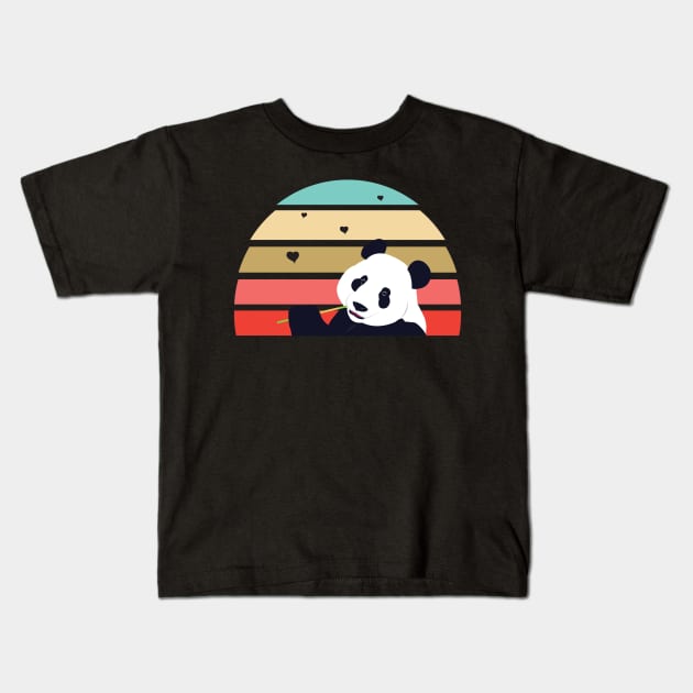 Panda bear Kids T-Shirt by dddesign